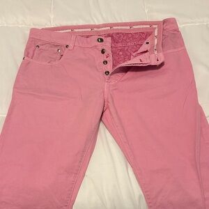 Isaia Pink Straight Leg Jeans US 38 x 33